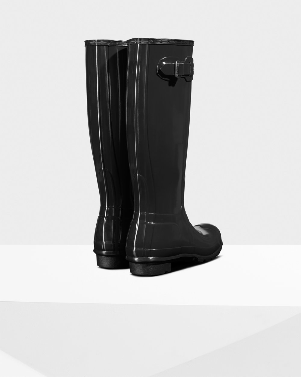 Women Hunter Original Gloss | Tall Rain Boots Black | NZ-79406-MVTL